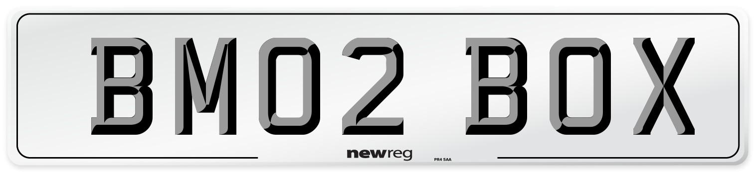 BM02 BOX Number Plate from New Reg